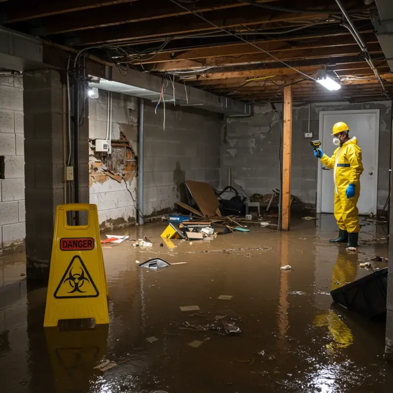 Flooded Basement Electrical Hazard in Mechanicsburg, OH Property